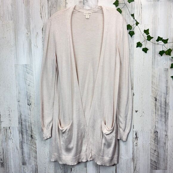 Maison Jules Long Open-Front Jersey Cardigan Sweater M - Picture 2 of 11